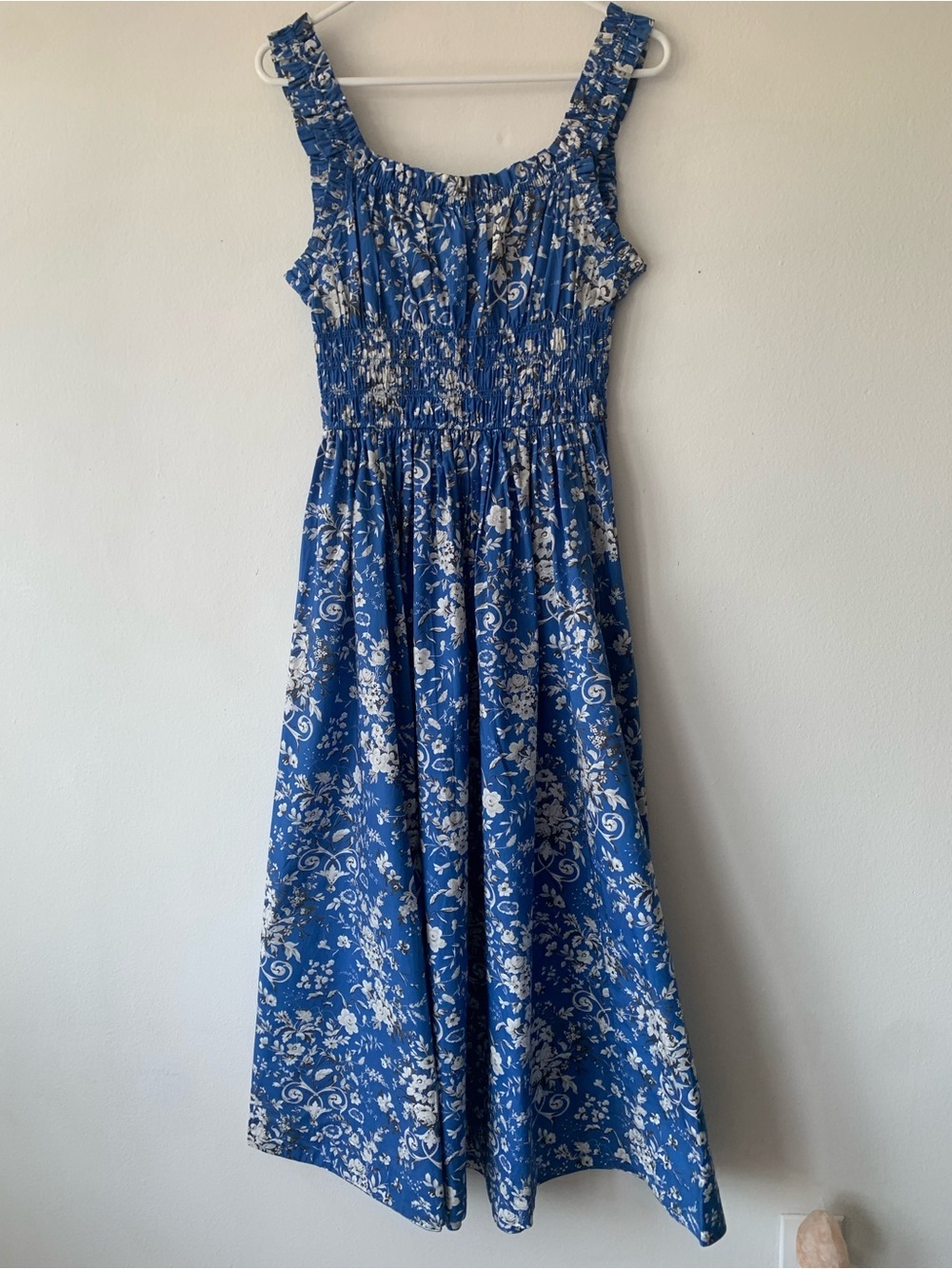 NWT Doen Emmaretta Cotton Poplin Smocked Midi Maxi Dress Jardins De La Fontaine - Picture 10 of 13